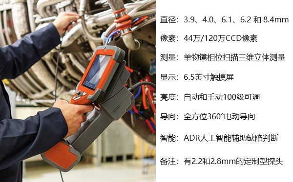 便攜型工業(yè)內窺鏡檢測應用圖和主要參數